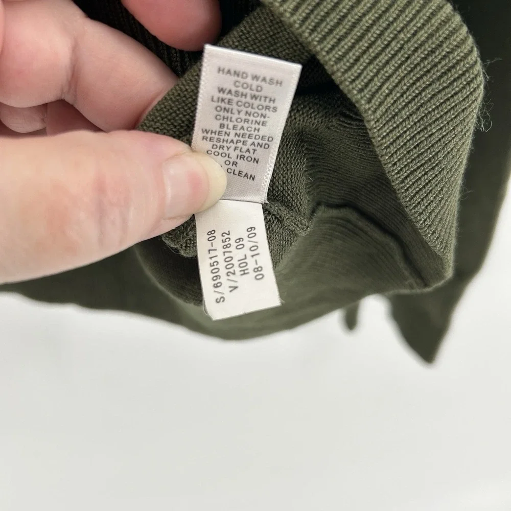 Banana Republic Luxury Blend Sweater Mens XL Olive Silk Cashmere V Neck Office
